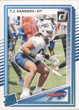 TJ Sanders (Bills) 2025 Donruss Rated Rookie #351
