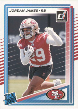 Jordan James (49ers) 2025 Donruss Rated Rookie #374