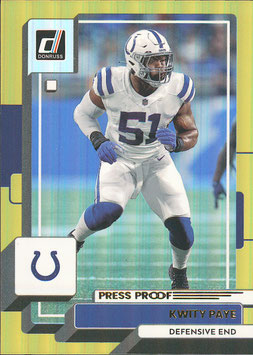 Kwity Paye (Colts) 2022 Donruss Press Proof Premium #54