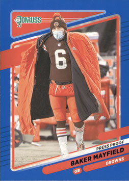 Baker Mayfield (Browns) 2021 Donruss Press Proof Blue #195