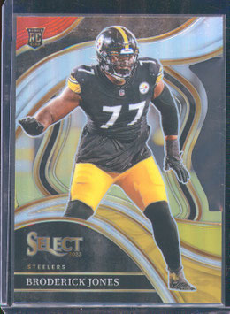 Broderick Jones (Steelers) 2023 Select Club Level Red Yellow Die Cut Prizm #292