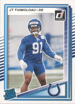 JT Tuimoloau (Colts) 2025 Donruss Rated Rookie #398