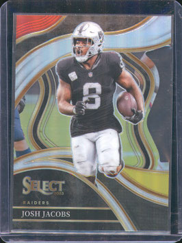 Josh Jacobs (Raiders) 2023 Select Club Level Red & Yellow Die Cut Prizm #250