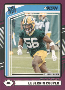 Edgerrin Cooper (Packers) 2024 Donruss Rated Rookie Press Proof Purple #325