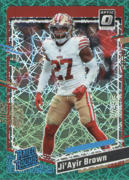 Ji'Ayir Brown (49ers) 2023 Dobruss Optic Green Velocity Rated Rookie #290