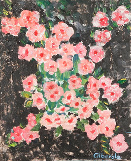 Flores rosas fondo negro (2001)