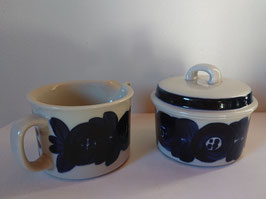 ARABIA, ANEMONE, Creamer & Sugar bowl with lid