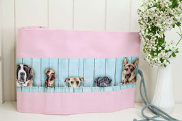 Rollmäppchen für Buntstifte "Hunde auf rosa"