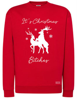 It's Christmas Bitches Bio-Pullover in Rot