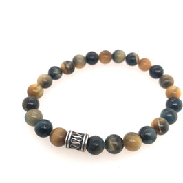 ARMBAND Tigerauge Kugel 8,5 mm ø Silber Art. 5714