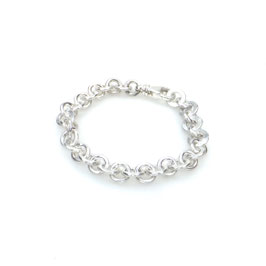 Handgeschmiedetes Silberarmband | 9 mm ø | rund und flach im Wechsel Art. 9878