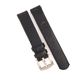 Einfaches Leder-Uhrenarmband schwarz (18 mm)