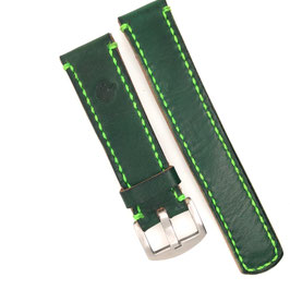 Leder-Uhrenarmband grün (22 mm)