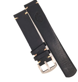 Einfaches Leder-Uhrenarmband braun (22 mm)