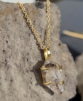 Collar con diamante Herkimer natural