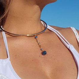 Collar en ágata azul