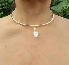 Collar con diamante Herkimer natural