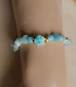 PULSERA EN AGUAMARINA Y AMAZONITA