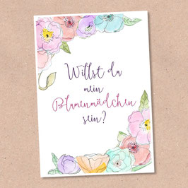 Postkarte - Blumenmädchen -