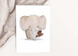 Karten "Elefant mit Herz"