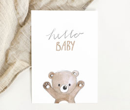 Geburtskarte "Hello Baby Bär"