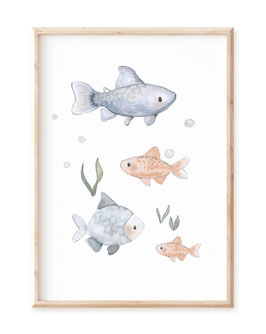 Kinderbild "Fische" in A4  A3