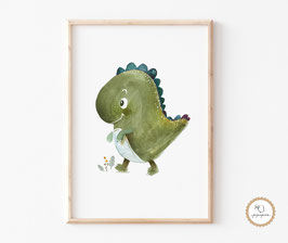 Kinderbild "Großer Dino" in A4 und A3