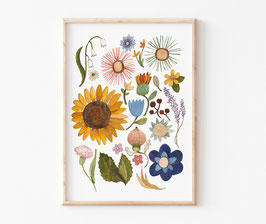 Kinderbild "Sommer Blumensammlung" in A4 und A3