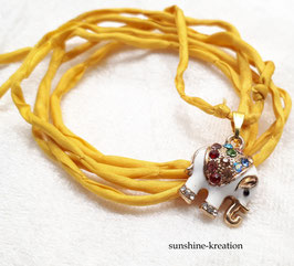 Seidenband Habotai-Seide im Boho-Style Elefant
