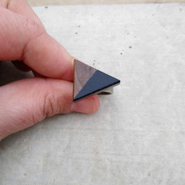 Bague triangle ajustable en bois de noyer canadien, choix de jonc en étain ou inox