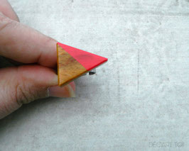 Bague triangle ajustable en bois exotique, Arariba, choix de jonc en étain ou inox