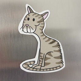Magnetfolie Katze sitzend "Tiger"