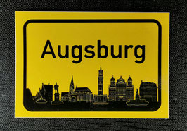 Augsburg Skyline Ortsschild Aufkleber