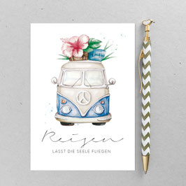 Hippie Bus – A6 Postkarte