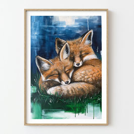 Art Print - Fuchs Pärchen - A3
