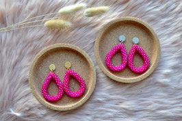 Statement-Ohrringe "Perlentropfen" - Fuchsia