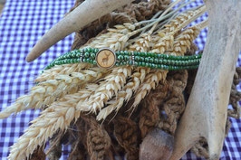 Kropfkette "Hirsch stehend" in Holz - grün