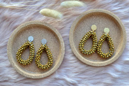 Statement-Ohrringe "Perlentropfen" - Goldmetallic