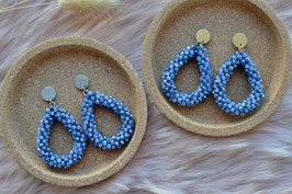 Statement-Ohrringe "Perlentropfen" - gediegenes Frosty-Blue