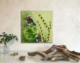 Mixed-Media Collage auf Leinwand