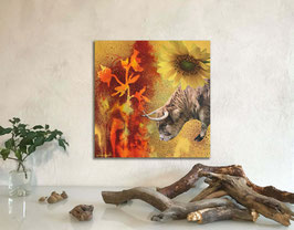 Mixed-Media Collage auf Leinwand