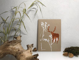 Wild Wald Wiese - Mischdrucktechnik weiß und kupfer