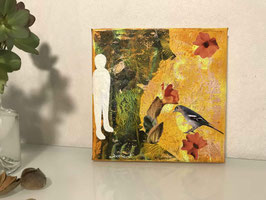 Mixed-Media Collage auf Leinwand