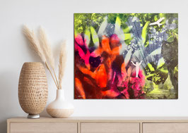 Mixed-Media Collage auf Leinwand