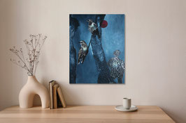 Mixed-Media Collage auf Leinwand