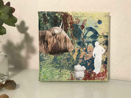 Mixed-Media Collage auf Leinwand