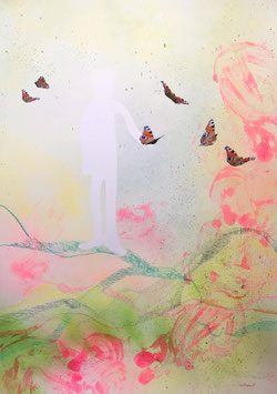 Mixed-Media Collage auf Künstler-Karton