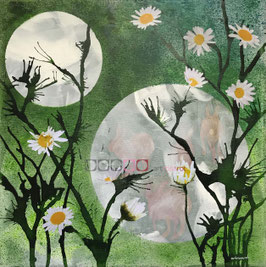 Mixed-Media Collage auf Leinwand