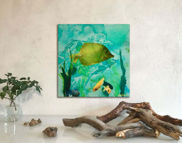 Mixed-Media Collage auf Leinwand