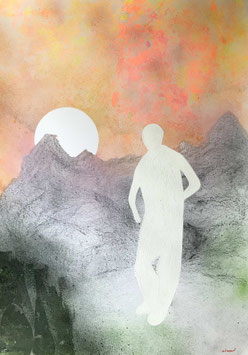 Mixed-Media Collage auf Künstler-Karton